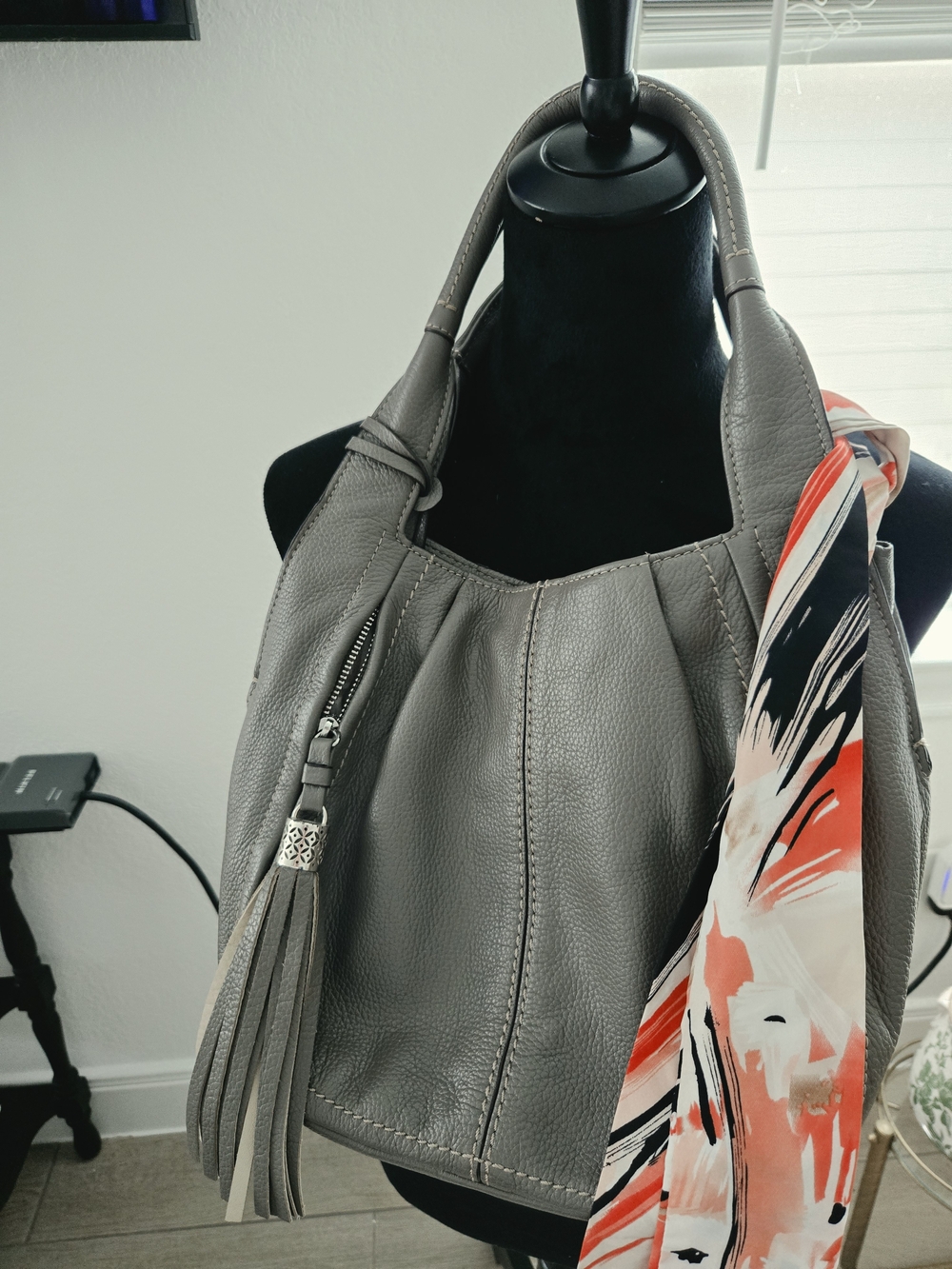 Brighton Pewter Leather Hobo Bag ( New Conditon ) Scarf Not Included😁